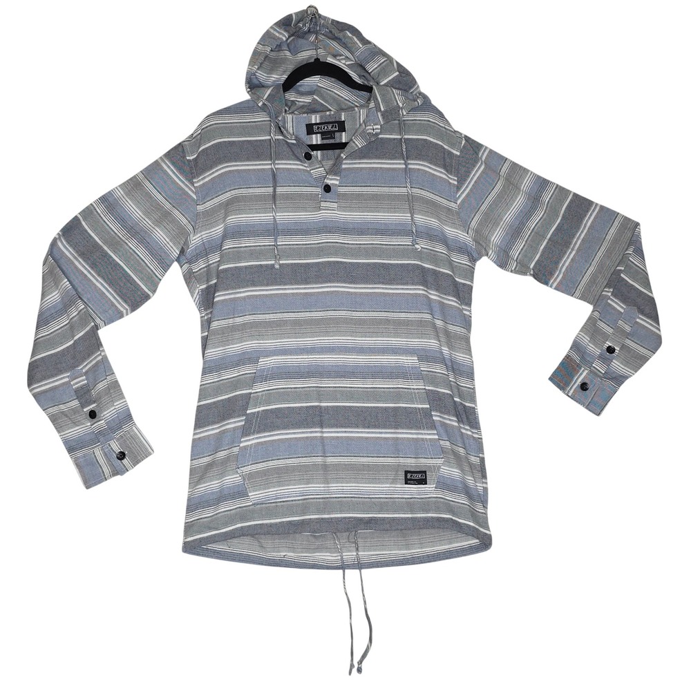 Ezekiel NWT M's‎ Striped HoodiePulloverLongSleeve Size L Soft Hippie Warm Pocket